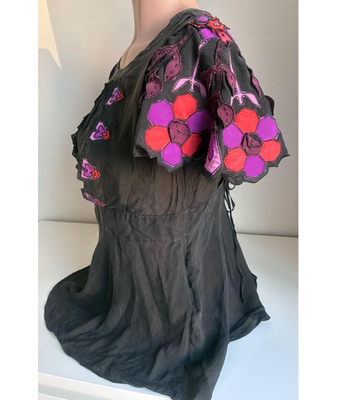 GUCCI Черная шелковая блузы, фото 4