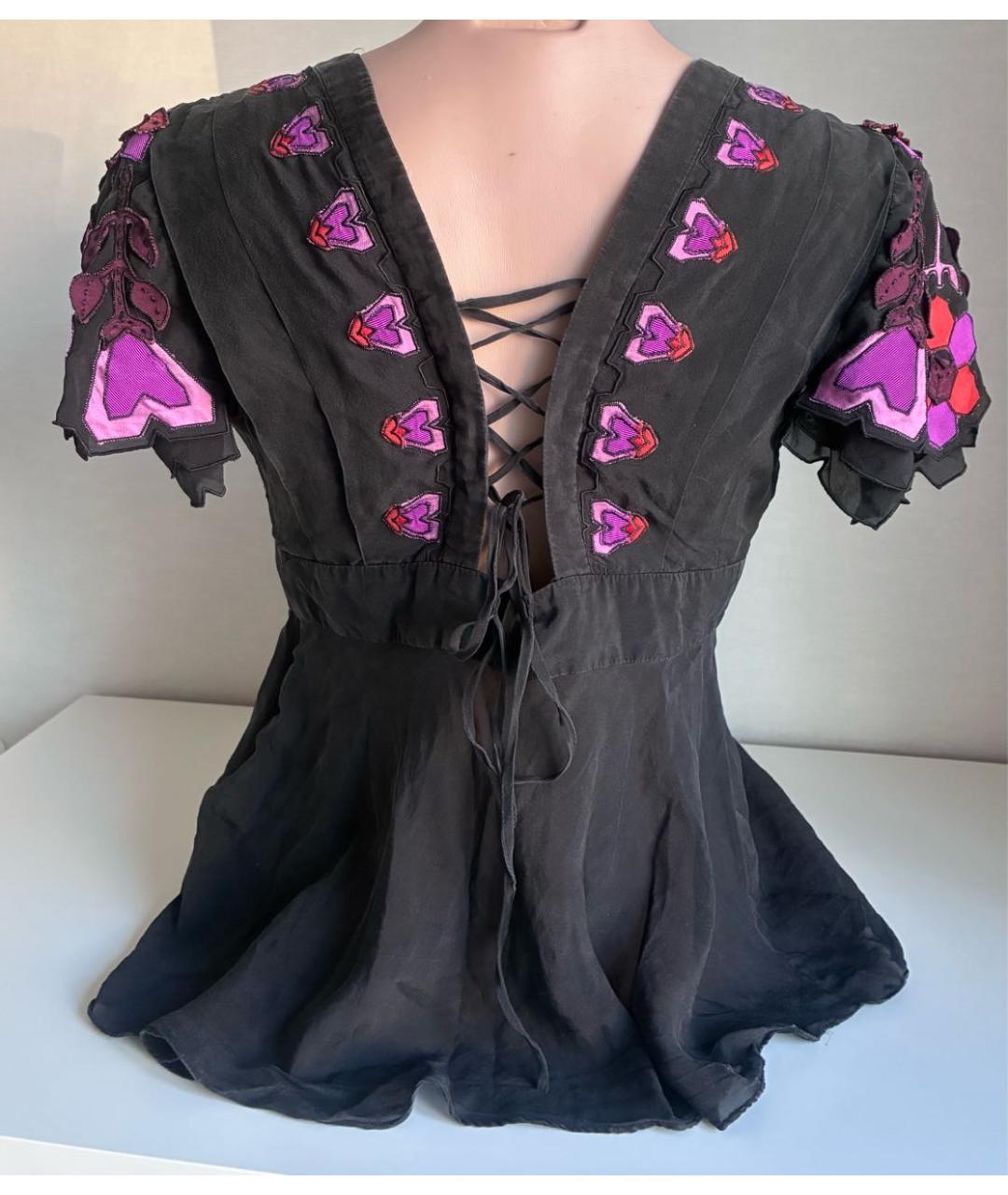 GUCCI Черная шелковая блузы, фото 2