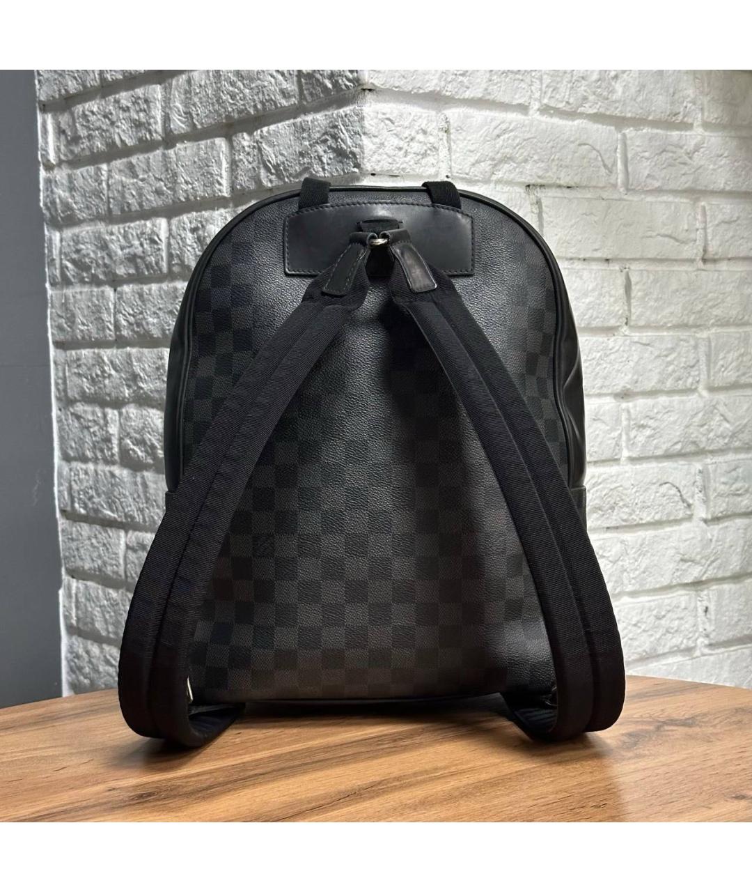 LOUIS VUITTON Черный канва рюкзак, фото 3