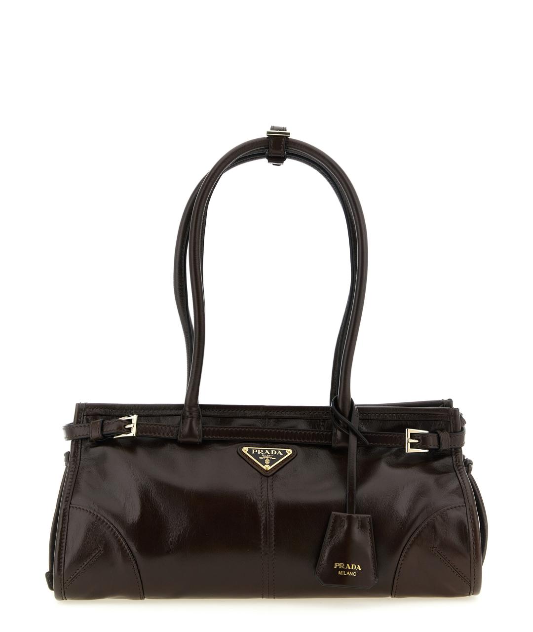 PRADA Коричневая кожаная сумка через плечо, фото 1