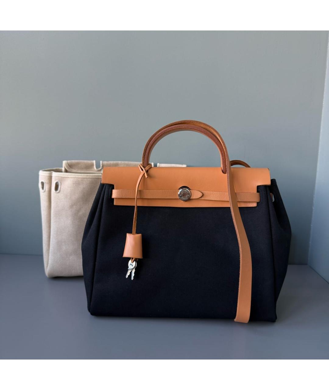HERMES Коричневая тканевая сумка через плечо, фото 9
