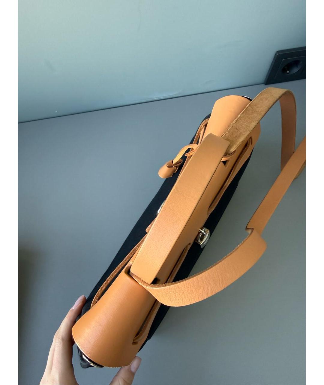 HERMES Коричневая тканевая сумка через плечо, фото 4