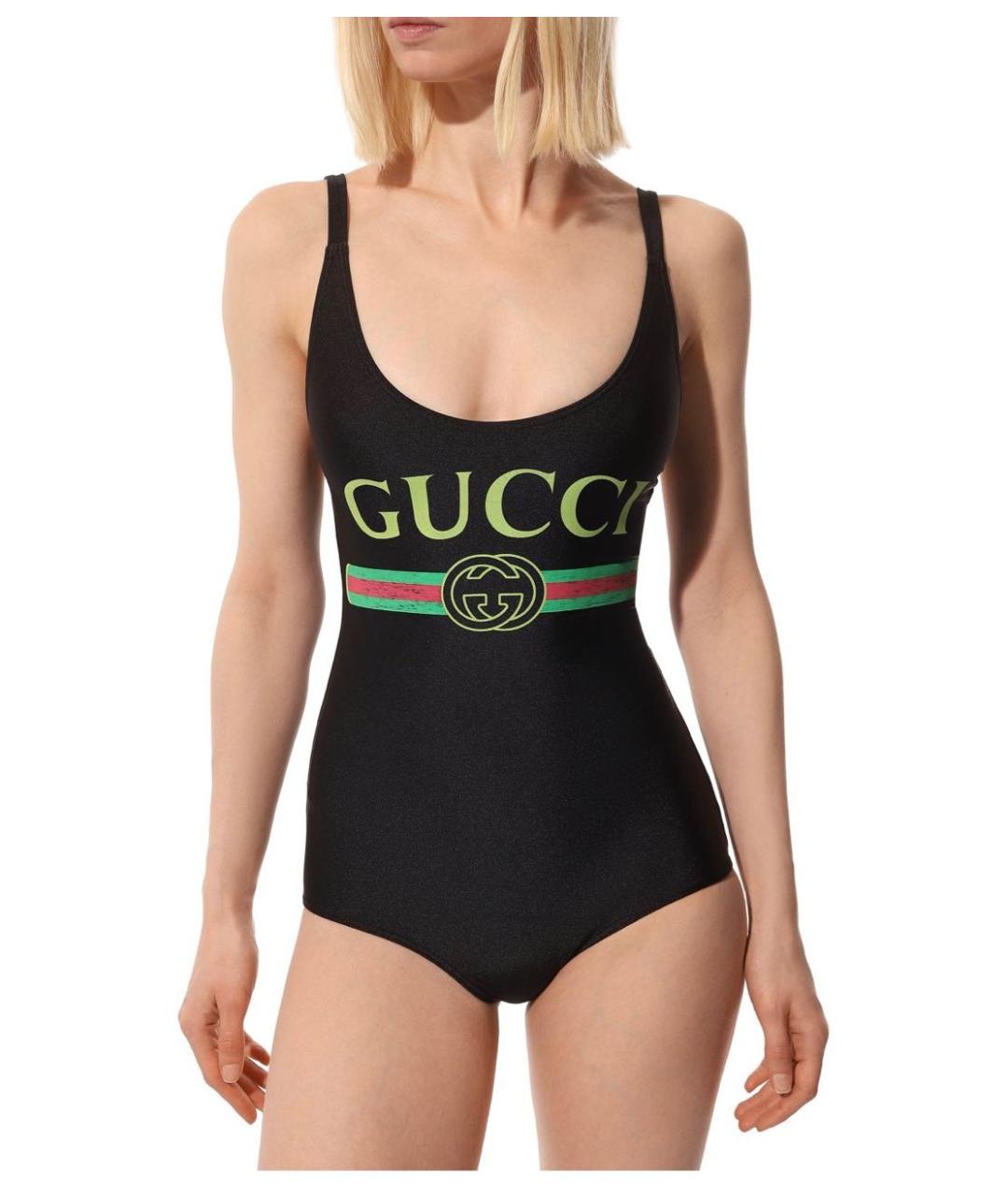 GUCCI Черный полиамидовый купальник, фото 2