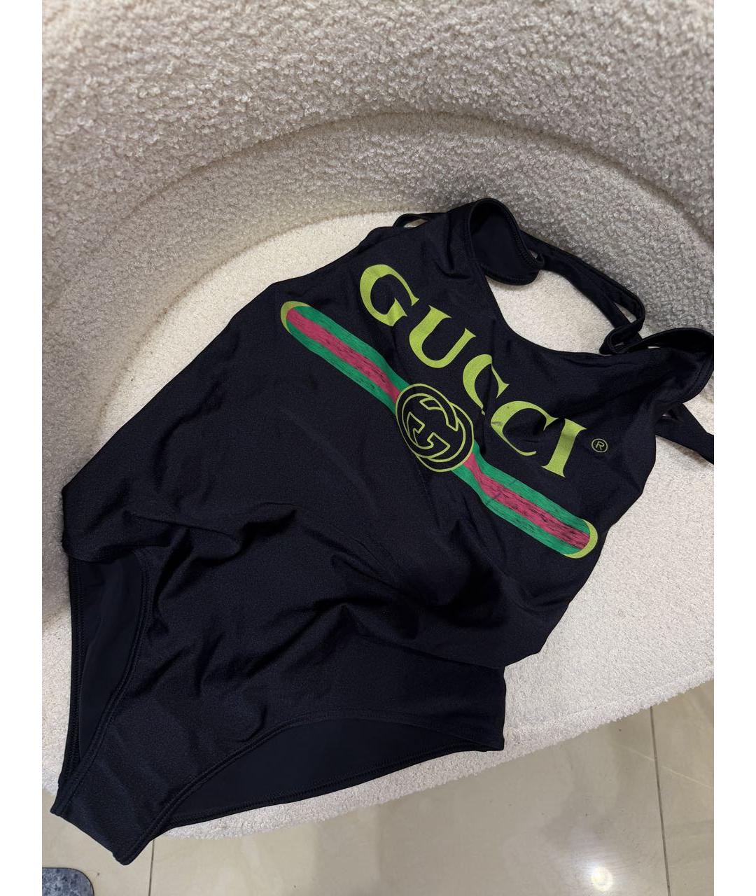 GUCCI Черный полиамидовый купальник, фото 3