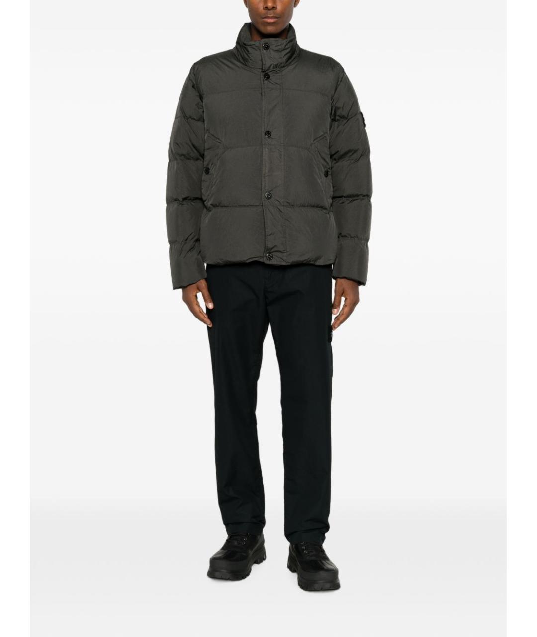 STONE ISLAND Серая полиамидовая куртка, фото 4