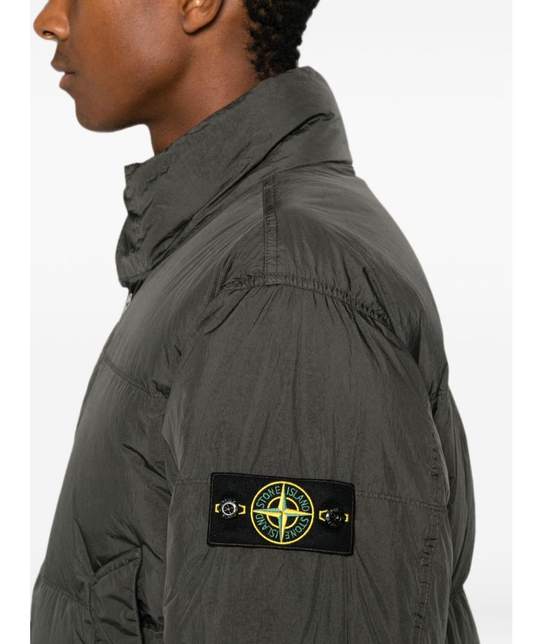 STONE ISLAND Серая полиамидовая куртка, фото 2
