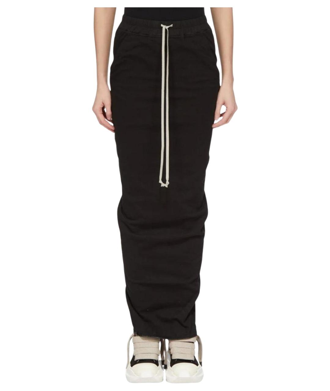 RICK OWENS DRKSHDW Черная хлопковая юбка макси, фото 1