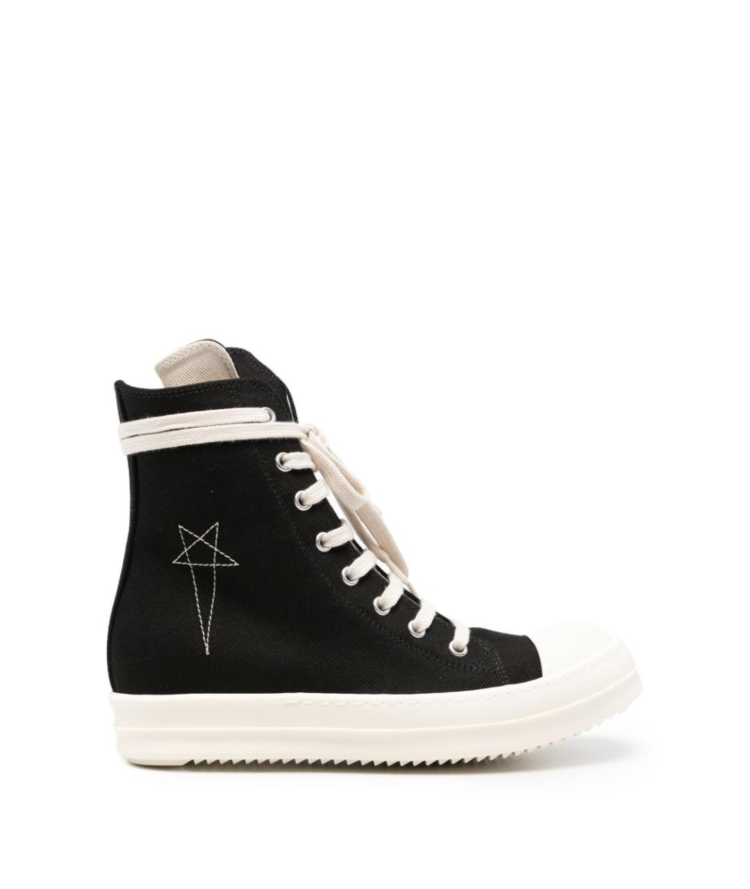 RICK OWENS DRKSHDW Черные текстильные кеды, фото 1