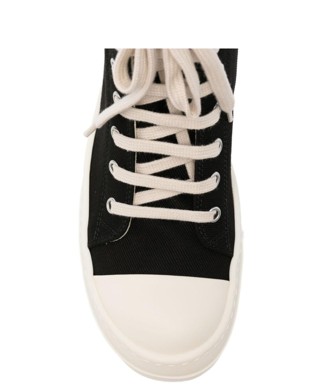 RICK OWENS DRKSHDW Черные текстильные кеды, фото 4