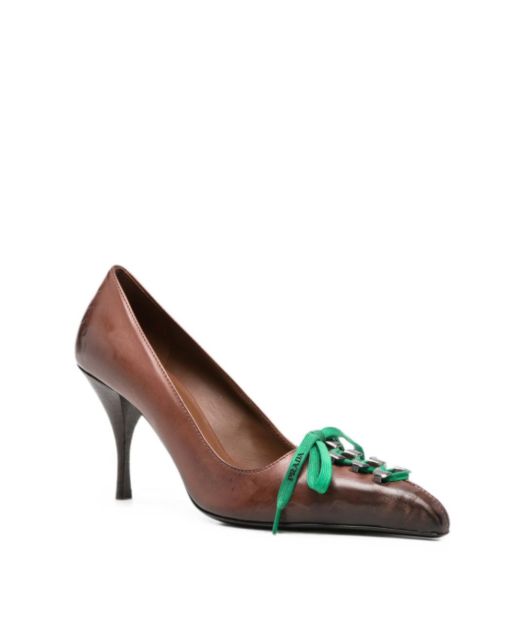 PRADA Коричневые туфли, фото 4