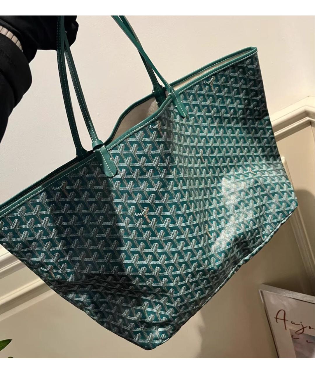 GOYARD Зеленая канва сумка тоут, фото 5
