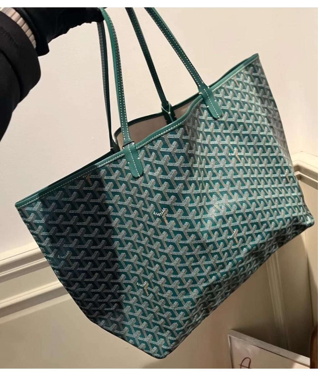 GOYARD Зеленая канва сумка тоут, фото 6