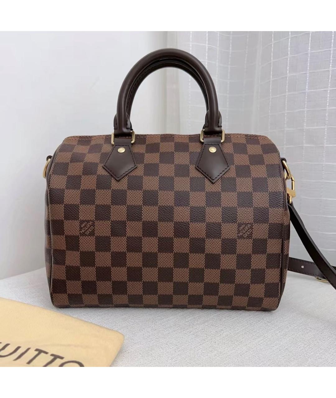 LOUIS VUITTON Коричневая канва сумка с короткими ручками, фото 8
