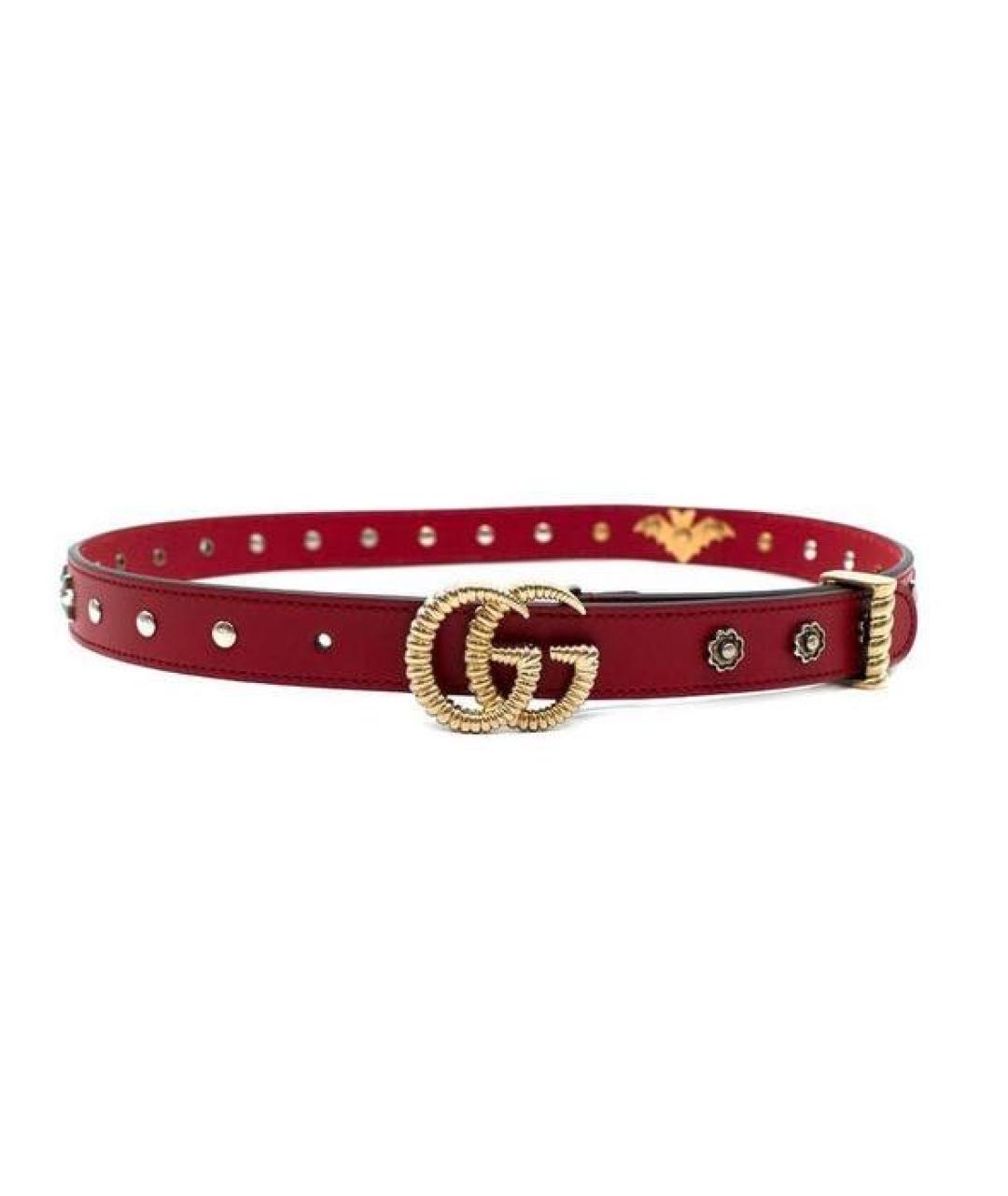GUCCI Бордовый кожаный ремень, фото 4