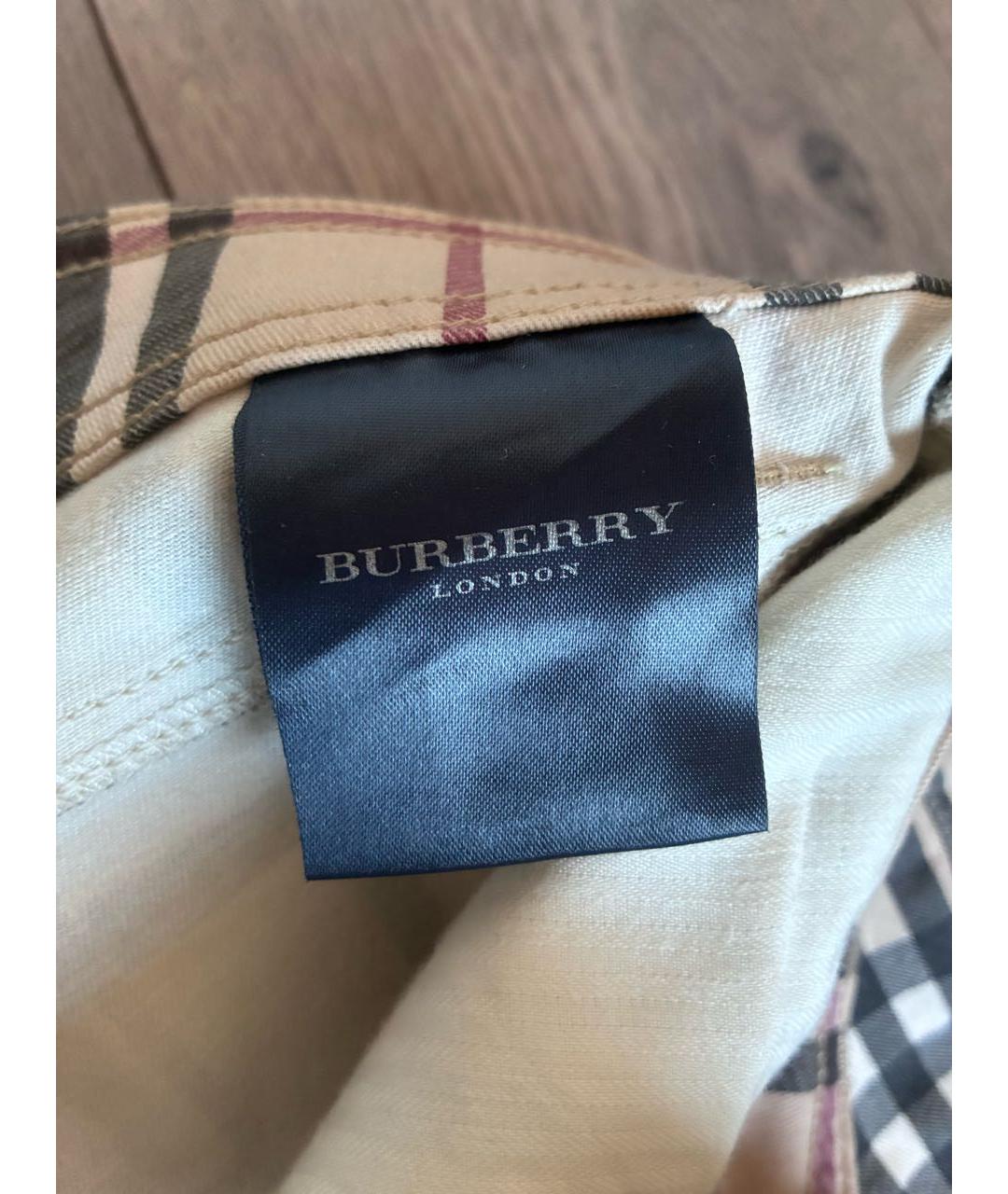 BURBERRY Бежевые деним прямые брюки, фото 4