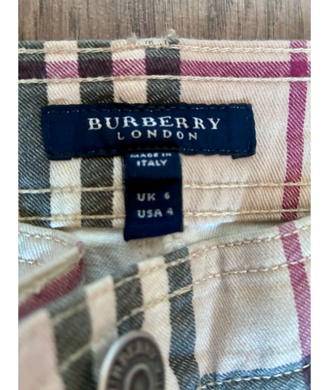 BURBERRY Бежевые деним прямые брюки, фото 3