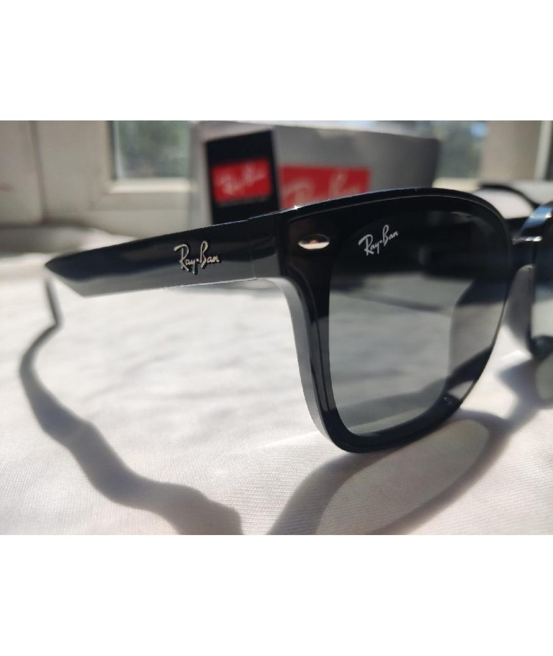 RAY BAN Черные пластиковые солнцезащитные очки, фото 7