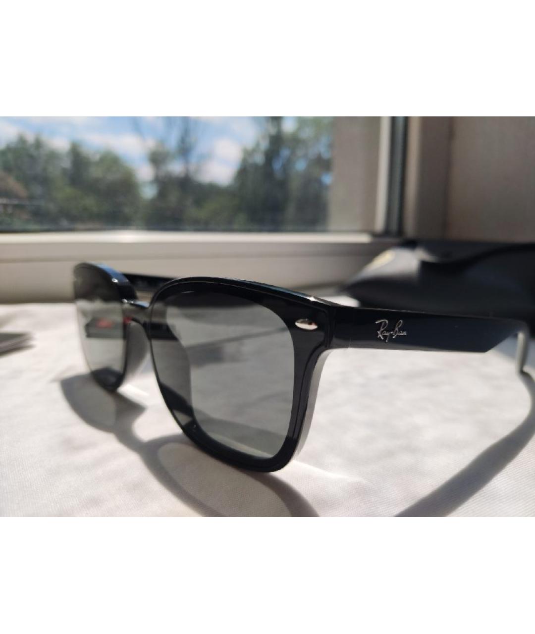 RAY BAN Черные пластиковые солнцезащитные очки, фото 3