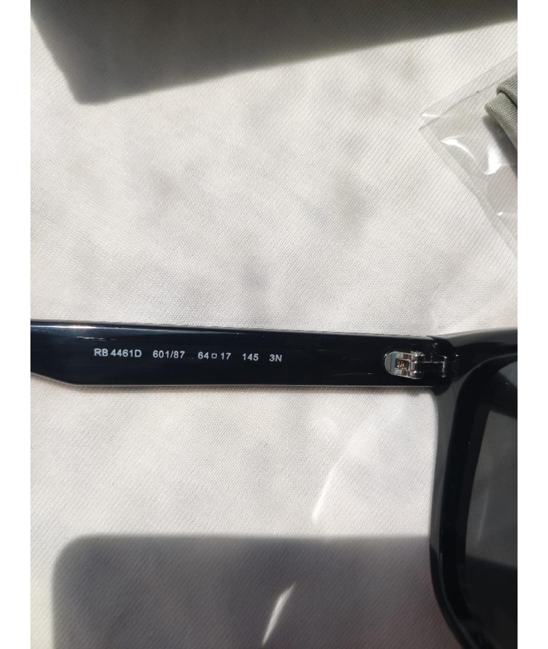 RAY BAN Черные пластиковые солнцезащитные очки, фото 5