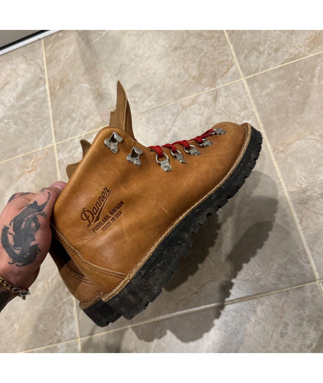 DANNER Оранжевые кожаные низкие ботинки, фото 5
