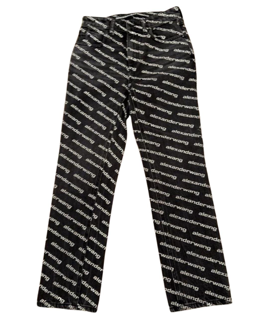 ALEXANDER WANG Антрацитовые хлопко-эластановые прямые джинсы, фото 1