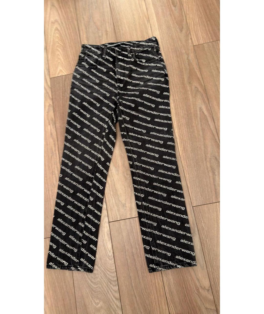 ALEXANDER WANG Антрацитовые хлопко-эластановые прямые джинсы, фото 4