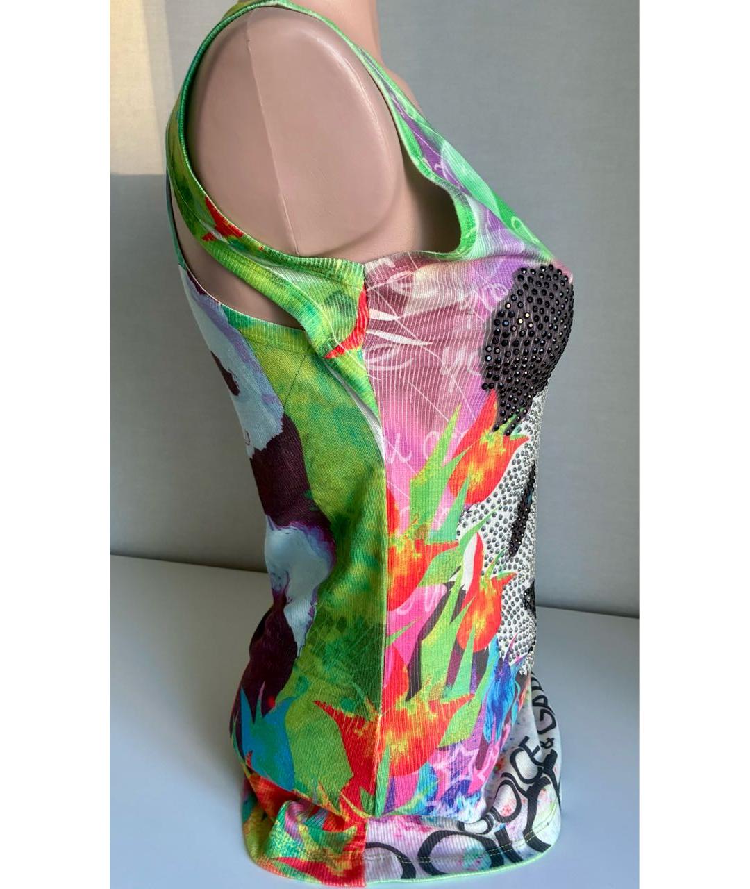 DOLCE&GABBANA Зеленая хлопко-эластановая майка, фото 3