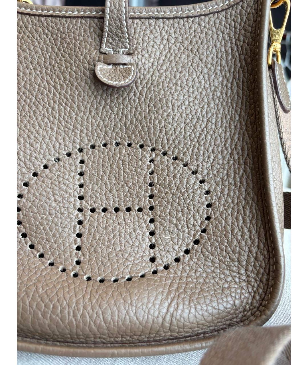 HERMES Коричневая кожаная сумка через плечо, фото 4