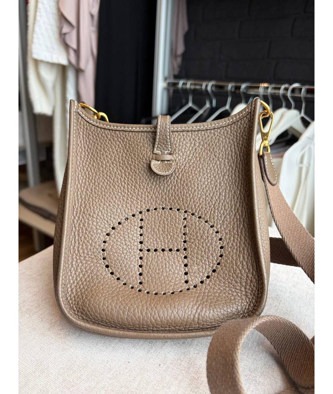 HERMES Коричневая кожаная сумка через плечо, фото 2