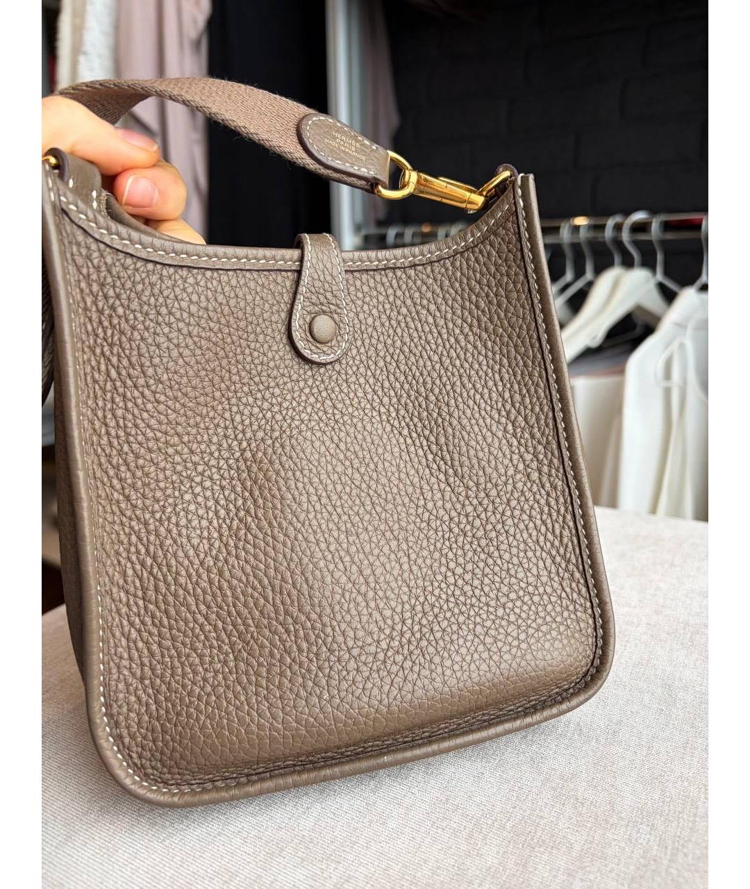 HERMES Коричневая кожаная сумка через плечо, фото 3