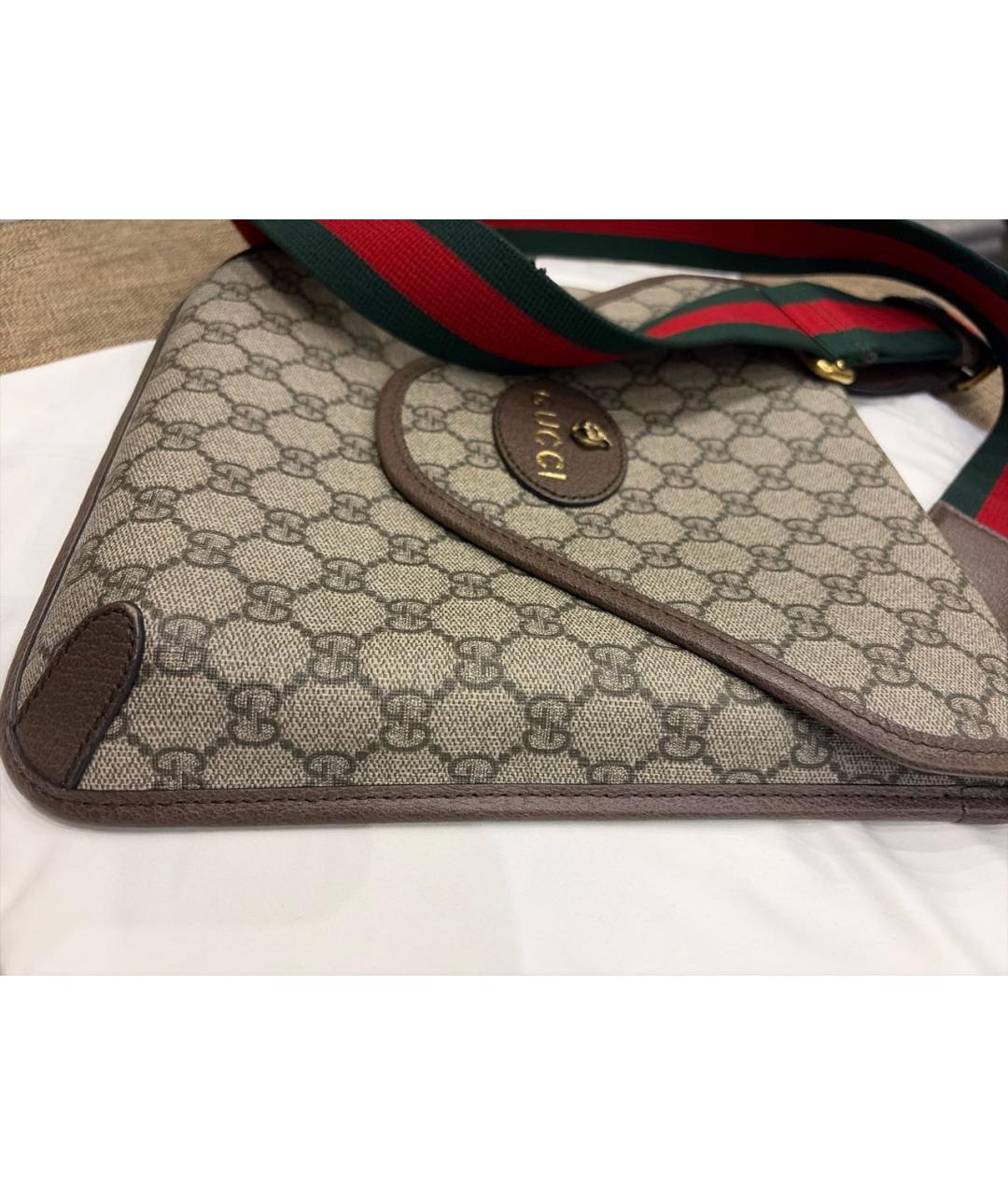 GUCCI Коричневая канва сумка через плечо, фото 2
