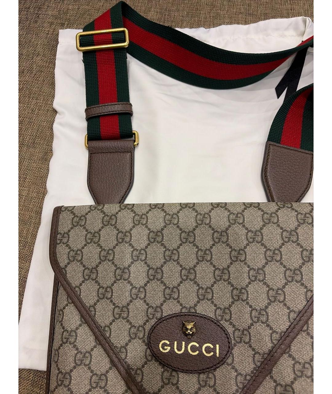 GUCCI Коричневая канва сумка через плечо, фото 6