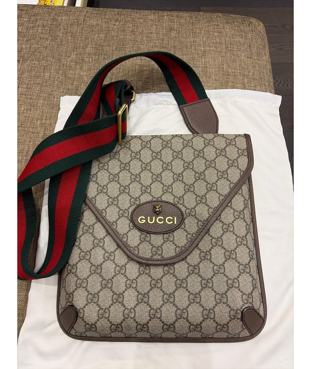 GUCCI Коричневая канва сумка через плечо, фото 9