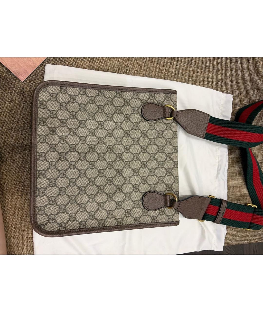 GUCCI Коричневая канва сумка через плечо, фото 3