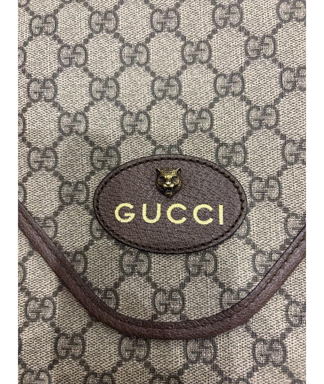 GUCCI Коричневая канва сумка через плечо, фото 5