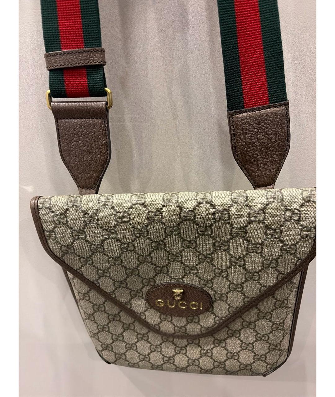 GUCCI Коричневая канва сумка через плечо, фото 8