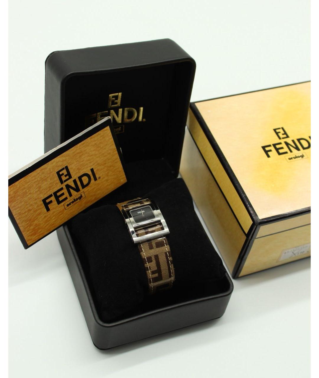 FENDI Коричневые стальные часы, фото 6