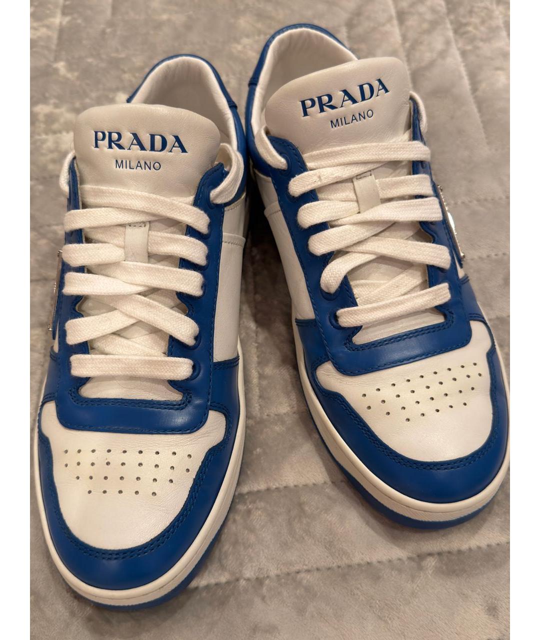 PRADA Белые кожаные кроссовки, фото 6