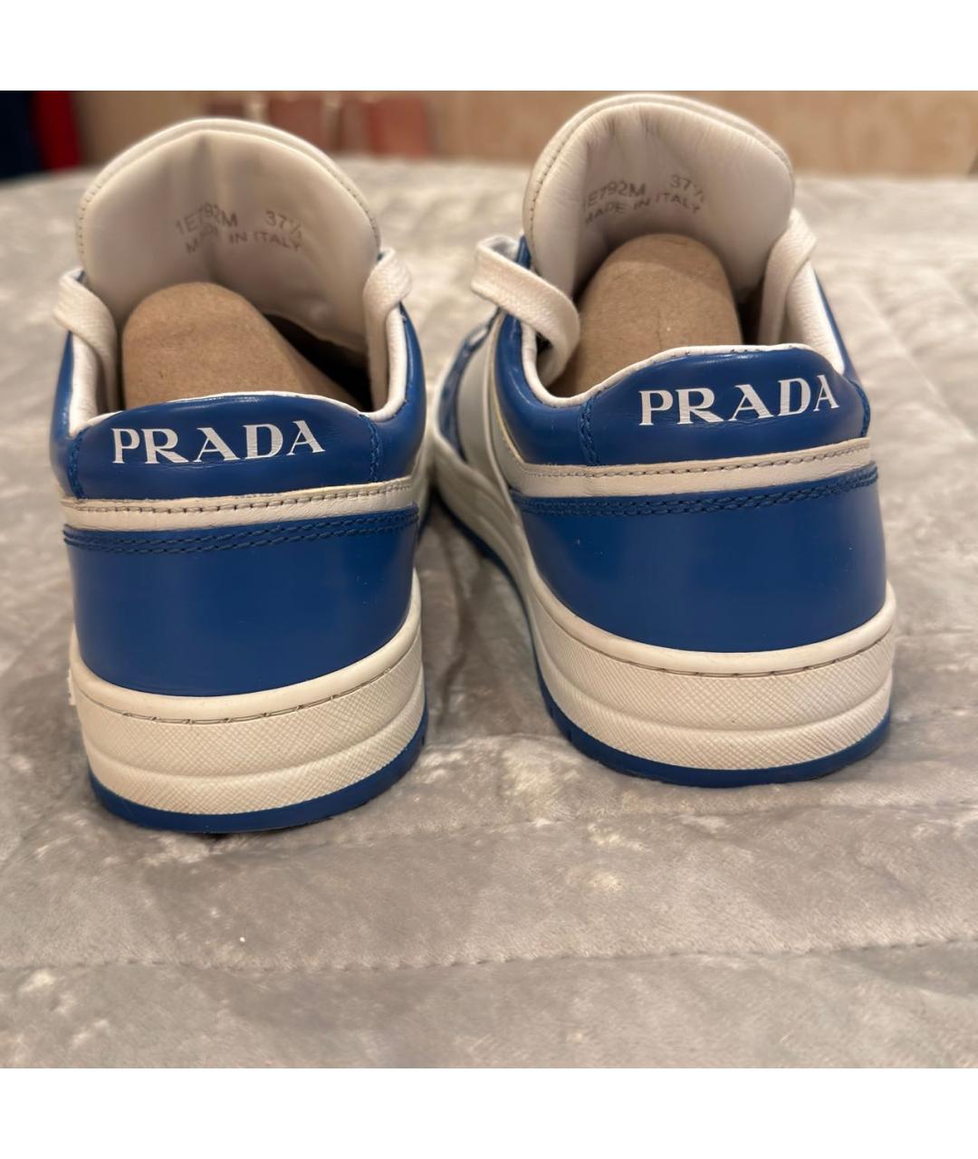 PRADA Белые кожаные кроссовки, фото 4