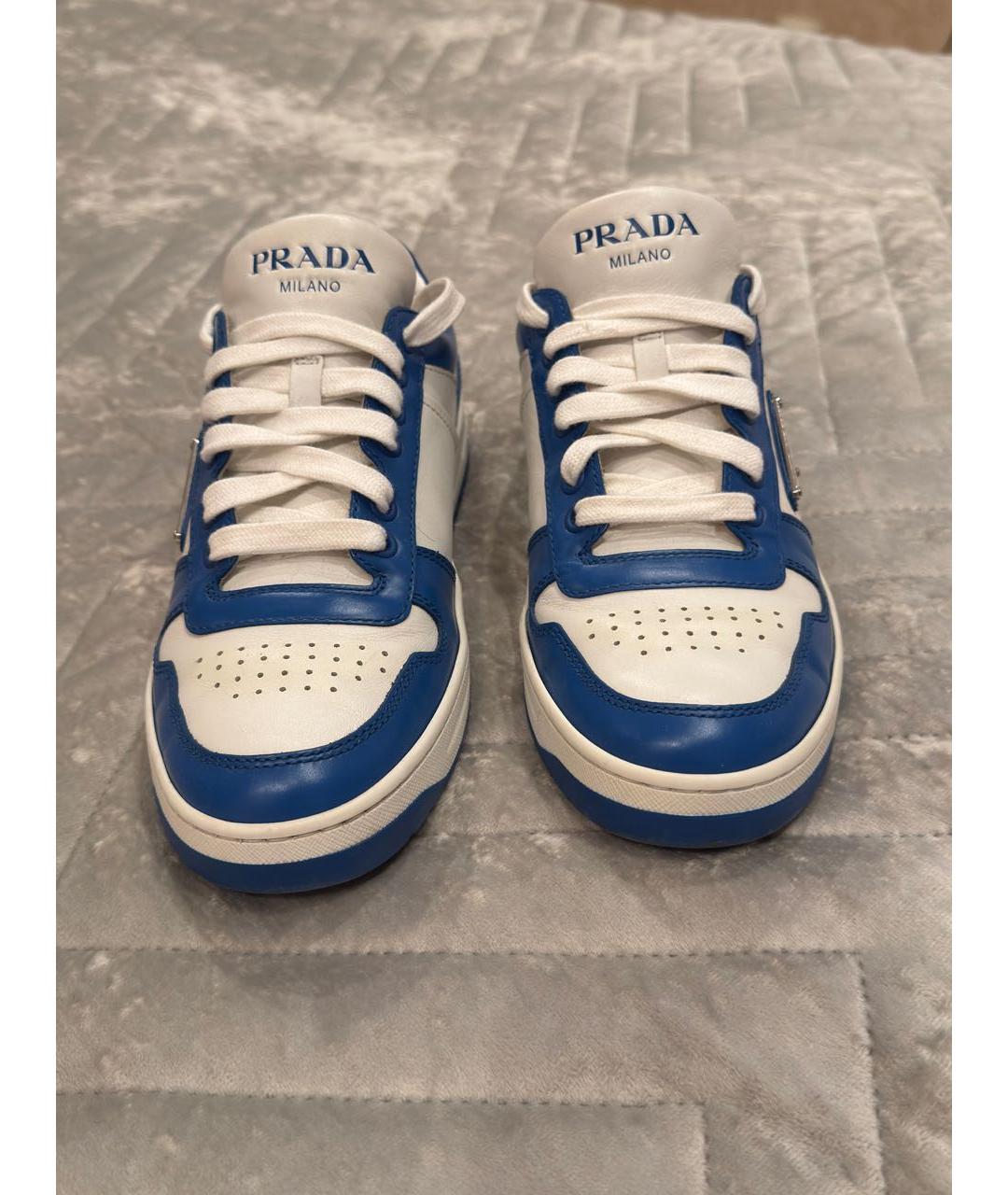 PRADA Белые кожаные кроссовки, фото 3