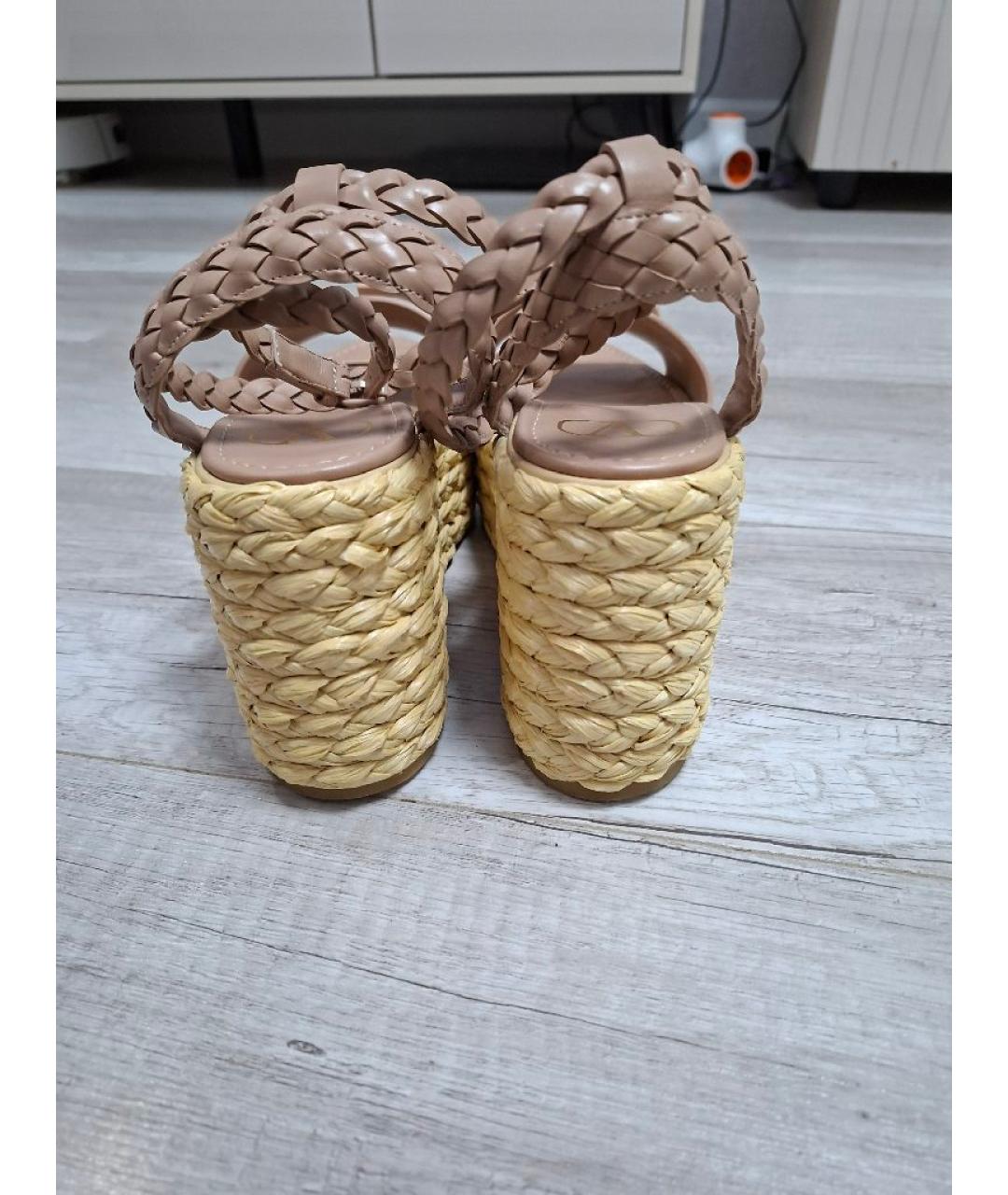 VALENTINO Розовые кожаные босоножки, фото 4