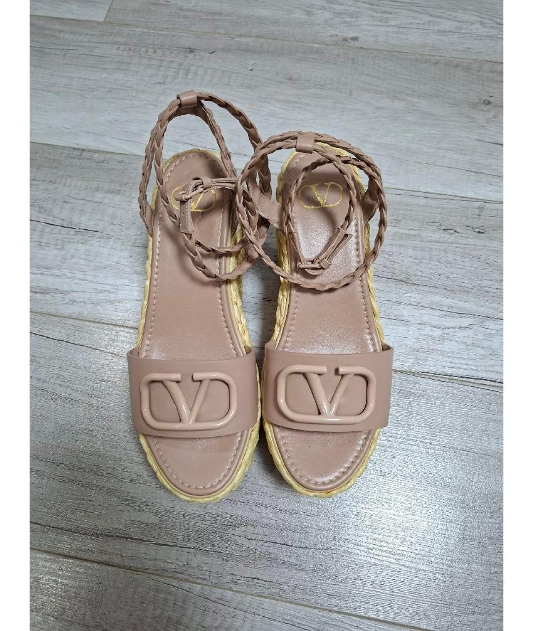 VALENTINO Розовые кожаные босоножки, фото 2