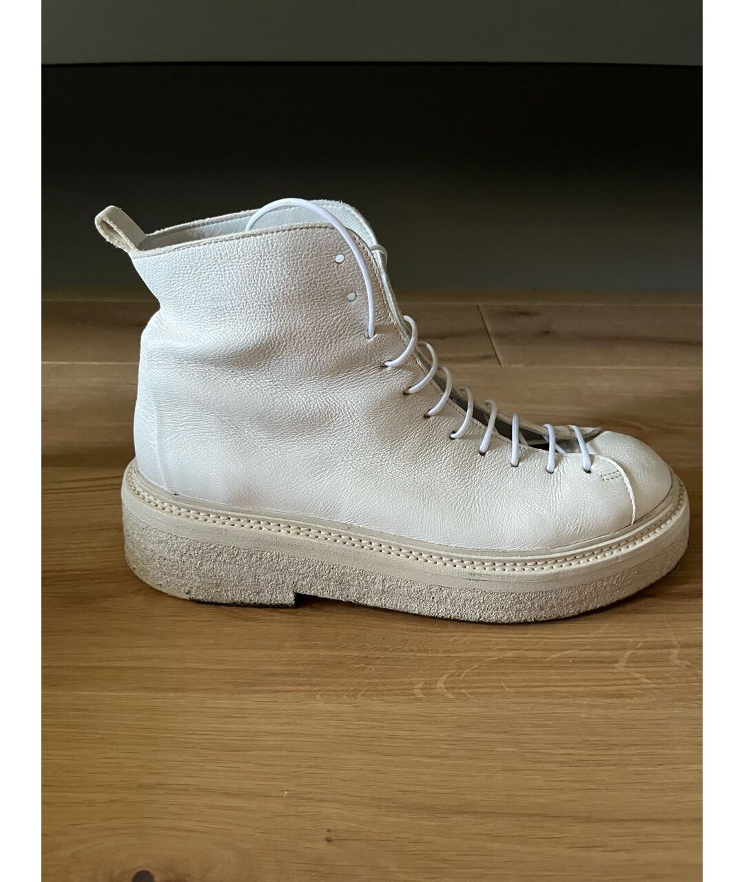 MARSELL Белые кожаные ботинки, фото 8
