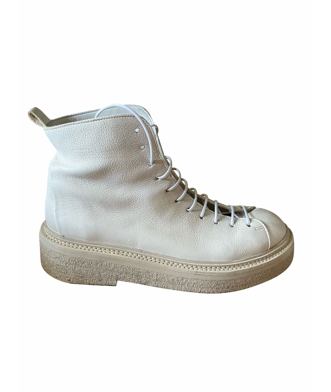 MARSELL Белые кожаные ботинки, фото 1