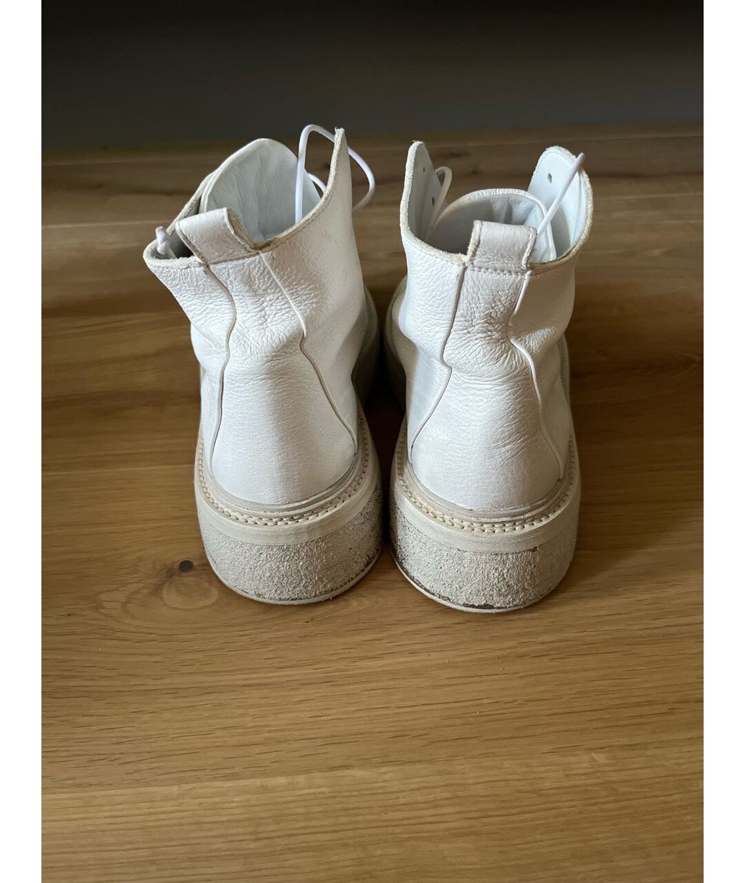 MARSELL Белые кожаные ботинки, фото 4