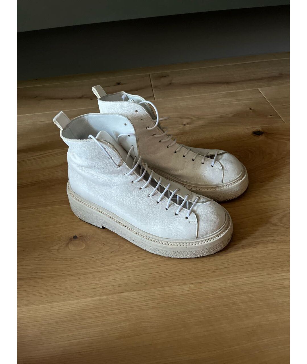 MARSELL Белые кожаные ботинки, фото 5