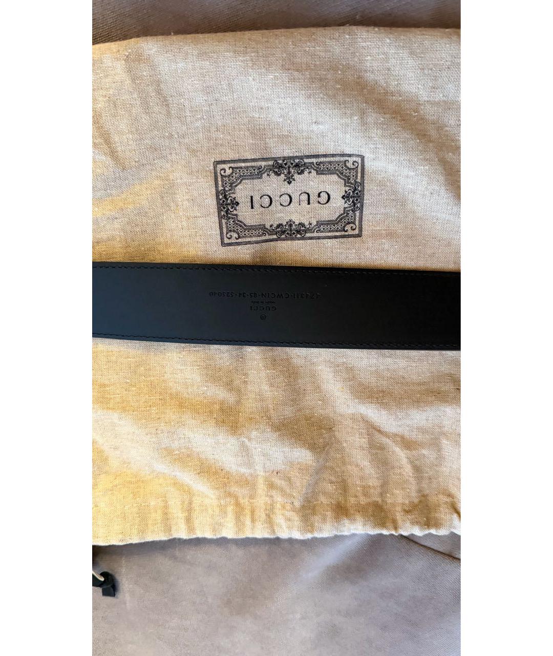 GUCCI Черный кожаный ремень, фото 3