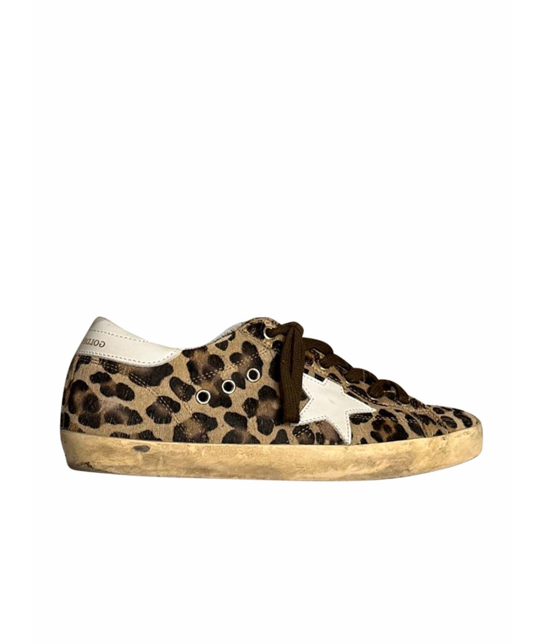 GOLDEN GOOSE Коричневые кожаные кеды, фото 1