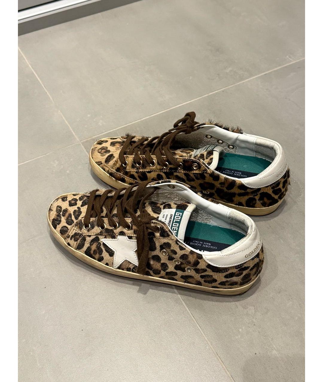GOLDEN GOOSE Коричневые кожаные кеды, фото 2
