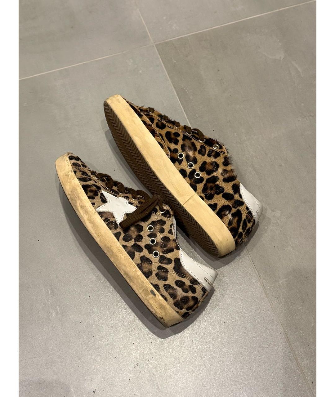 GOLDEN GOOSE Коричневые кожаные кеды, фото 7